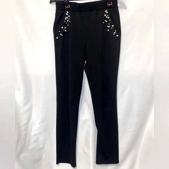 Pleated Dress Pants | Pearl Detail | XL - Picture 4 of 7